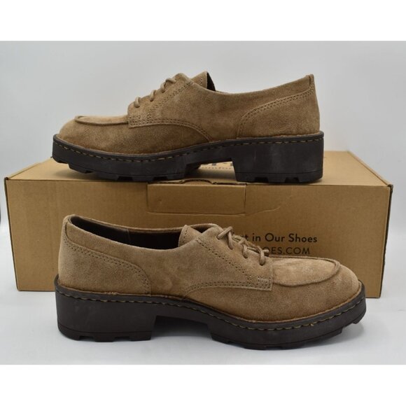 Born Womens Size 7 Corby Moc Toe Taupe Suede Lace Up Derby Shoes - Picture 5 of 13